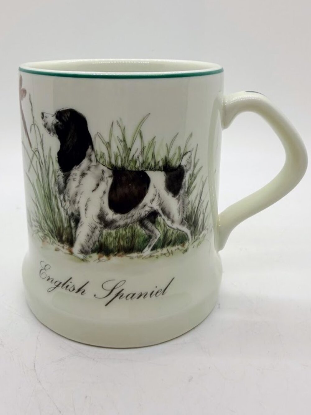 Vintage English Spaniel Hunting Dog Speckled Ceramic Tankard Style Coffee Mug